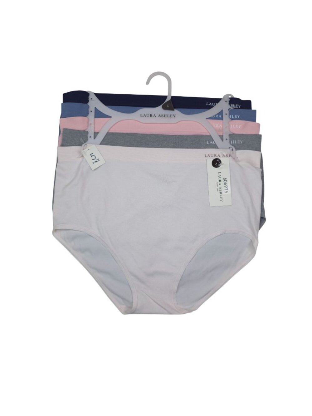 Laura Ashley Womens 5-Pack Panties Nylon & Spandex Briefs Large Soft